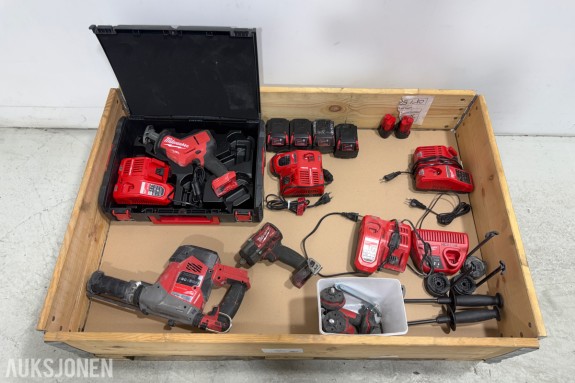 Milwaukee M18/M12 Muttertrekker/meiselhammer/bajonettsag/, batterier og ladere